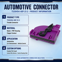 Connecteur femelle 40 broches TS30454-40P-21-2, faisceau de câblage personnalisé, connecteur automobile étanche pour voiture