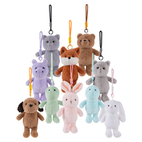 10cm mode ours en peluche peluche peluche porte-clés petit porte-clés poupée mignon personnalisé en peluche porte-clés jouets