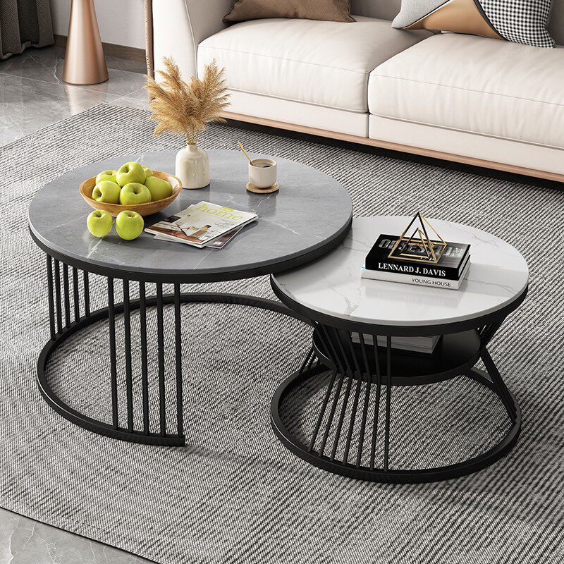 black frame-gray stone slab