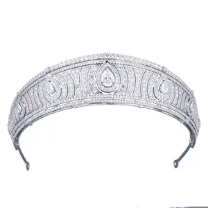 Thời Trang Baroque Mới Công Chúa Hoàng Gia Châu Âu Và Mỹ Vương Miện Cô Dâu Đám Cưới Vương Miện Zircon Vương Miện Đám Cưới