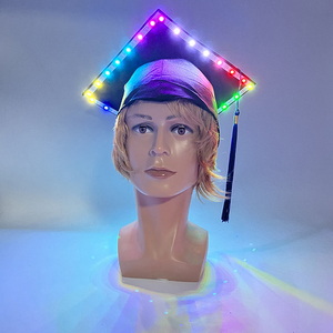 Cappello di nappe di diploma di scuola Glowing LED Mortarboard lampeggiante cappello accademico di laurea forniture per cerimonia di laurea - Product Image 2