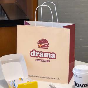 Sac d'emballage personnalisé en papier kraft biodégradable, recyclable, résistant à la graisse, pour la restauration rapide, les hot-dogs, les sandwichs, les hamburgers - Product Image 4