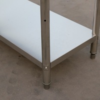 Meja Kerja Stainless Steel Lapis Ganda Heavy Duty dengan Laci, Mudah Dibersihkan, Ukuran Dapat Disesuaikan, Kaki Penyangga yang Dapat Dirakit untuk Komersial