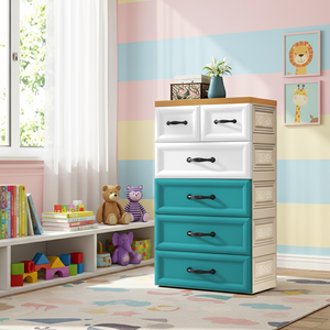 Armadio <span class=keywords><strong>per</strong></span> Bambini di Buona Qualità a 5 Ripiani Cassettiera <span class=keywords><strong>in</strong></span> <span class=keywords><strong>Plastica</strong></span> <span class=keywords><strong>per</strong></span> Vestiti con Cassetto Portaoggetti <span class=keywords><strong>per</strong></span> Soggiorno e Camera da Letto - Product Image 6