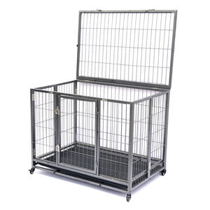 <span class=keywords><strong>Jaula</strong></span> plegable de acero de alta calidad <span class=keywords><strong>para</strong></span> mascotas, casa de perro de Metal con parte superior abierta, jaulas grandes <span class=keywords><strong>para</strong></span> <span class=keywords><strong>perros</strong></span> - Product Image 1
