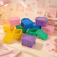 Boîte de rangement de bureau PP mini personnalisable, organiseur portable pour pilules, notes autocollantes, papeterie, petits objets divers, conteneur de bureau