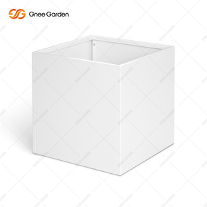 Caja de macetas de acero blanco de alta resistencia Capacidad personalizable multifuncional cuadrada de 26 pulgadas para el hogar y el jardín para uso en interiores y exteriores - Product Image 3