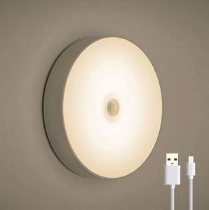 Lampe de chevet LED mini ronde portable rechargeable avec capteur intelligent, lumière douce blanc chaud, décoration minimaliste, en stock - Product Image 1