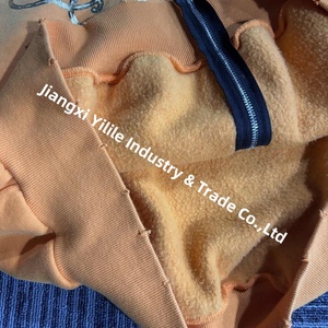 HD2548 erkekler yüksek kaliteli pamuk kalın ağır polar fermuarlı kapüşonlu eşofman üstü damla omuz puf baskı boy Hoodie özel - Product Image 6