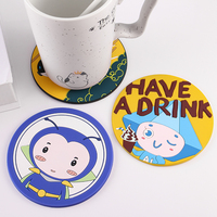 Sous-verres en silicone à motif de logo coloré par sublimation personnalisée Sous-verres promotionnels imprimés en caoutchouc PVC de qualité alimentaire pour boissons