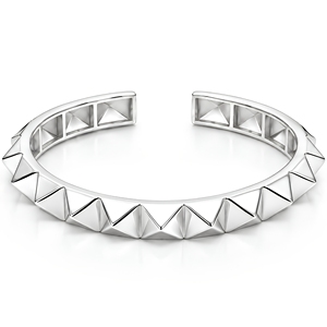 Bracelet manchette à pointes pyramidales en argent sterling 925 – Bijou audacieux clouté et tendance - Product Image 1