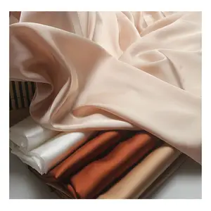 批发中国6a级生绉缎素色丝织物100% 纯桑蚕丝织物