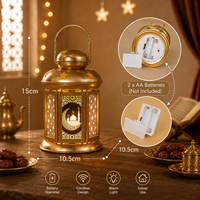 Lanterne LED à piles Pafu pour l'Aïd Moubarak, décoration de table pour le Ramadan, lumière décorative pour fête islamique à domicile