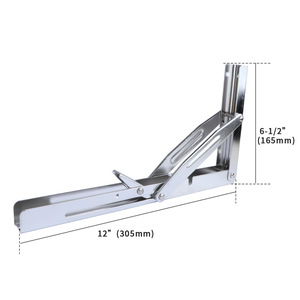 Stainless Steel Foldable Wall <b>Bracket</b> Single Layer Kitchen <b>Shelf</b> Support Minimalist Design - Product Image 3