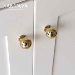 Santaya Solid Brass Kitchen Cabinet Handle PVD Gold Furniture Pulls Wardrobe Long Handles <strong>Dresser</strong> Drawer <strong>Knobs</strong> - Product Image 6