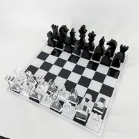 फैक्टरी अनुकूलित उच्च गुणवत्ता एक्रिलिक चेकर बोर्ड क्रिस्टल के लिए शतरंज सेट खेल सेट