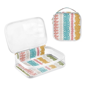 2 Pack Hawaiian Lei Kalo Flower Custom Print Carry on Transparent Zipper Toiletry Bag Clear <b>Makeup</b> Cosmetic <b>Case</b> for Travel - Product Image 3