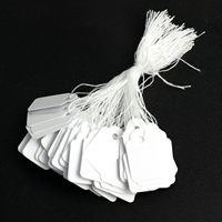 Petites balançoires blanches personnalisées pour bijoux étiquettes volantes avec ficelle élastique, étiquettes volantes pour vêtements