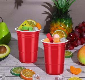 패션 맥주 퐁 파티 컵 16 온스 플라스틱 차가운 맥주 컵 식품급 게임 솔로 일회용 탁구 컵 - Product Image 5