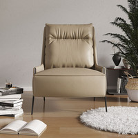 Fauteuil en cuir de vachette véritable, mousse hautement élastique, luxe italien moderne, pieds en métal robustes, mobilier pour hôtel, salon, maison
