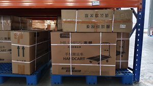 Lớn năm bánh xe màu xám Nylon nền tảng giỏ hàng với 6-inch Màu tím bánh xe khổng lồ, nặng nhiệm vụ gấp xe đẩy dùng trong công nghiệp - Product Image 6