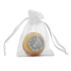 Bolsas de regalo de organza con cordón promocional Bolsas de malla de organza para empacar saco de organza colorido con logotipo personalizado para almacenamiento
