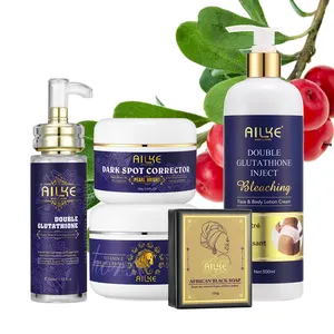 AILKE New 5pcs Cosmetic Hydrating Moisturizing Skin Care Set Deep Whitening Lotion Serum Butter Cream Private Label Body Range