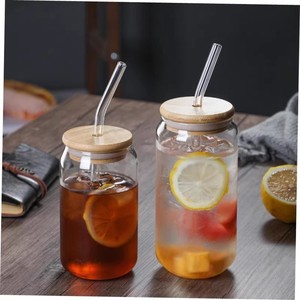 Transparent Glass Drink <b>Cup</b> With Straw Reusable For Coffee Cola Homemade Beverages Travel Use First Class Quality - Product Image 4