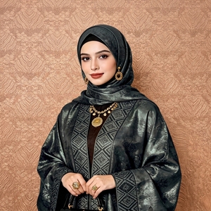 Abaya 100% Soie de Mûrier Xiangyunsha, Teinture Végétale Naturelle Faite à la Main, Tissu de Luxe Léger et Respirant pour Mariage Modeste, Idéal pour les Musulmanes - Product Image 2