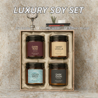 Ensemble de bougies votives en cire de soja 100% biologique, faites à la main, de luxe, bougies artistiques, pot en céramique, parfum personnalisé, boîte cadeau, maison, Pâques/Noël