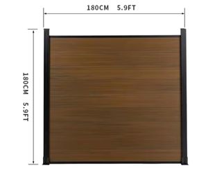 Clôture extérieure étanche en WPC Ensemble de panneaux de clôture horizontaux en bois composite 180x180 <span class=keywords><strong>cm</strong></span> pour clôture extérieure de maison et de cour Panneaux de clôture en Wpc - Product Image 6