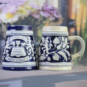 Set di Boccali in Porcellana Classica per la Cultura della Birra e del Vino Tedesca - Boccali con Design a Rilievo Doppio Hopfen+<span class=keywords><strong>Malz</strong></span> - Product Image 2