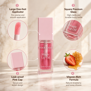Brillo Labial Vegano Personalizable HKH, Aceite Labial Orgánico con Minerales, Brillo Labial en Tamaño de Viaje, Marca Privada, Maquillaje Natural Hidratante - Product Image 3