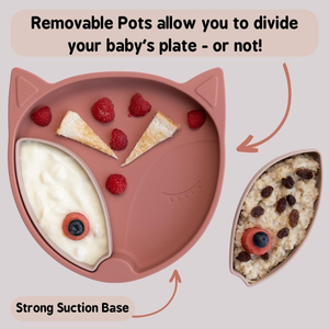 Adorable assiette en silicone avec ventouse pour bébé, séparateurs amovibles pour bébés et tout-petits - Product Image 4