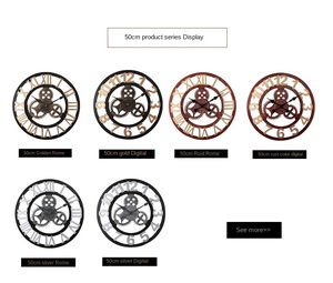 アメリカのレトロギアクォーツ無声壁時計クラシック木製吊り時計針リビングダイニングルーム用シングルフェイス - Product Image 4