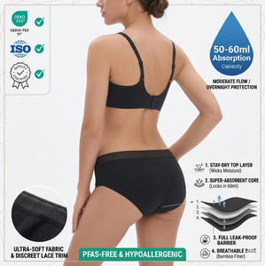 Bragas Menstruales de Algodón Orgánico de Alta Absorbencia para Mujeres, Incontinencia, Posparto, Bragas Menstruales, Culottes Menstruelles - Product Image 2