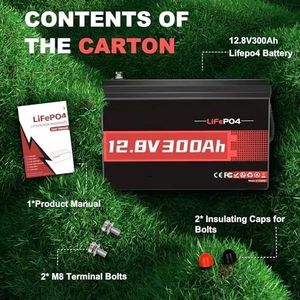 Batería de Estado Sólido de 12V 300Ah, BMS de 200A, 3840Wh Recargable para Almacenamiento de Energía Solar, Respaldo de Energía, RV/Camping (5000 Ciclos) - Product Image 3