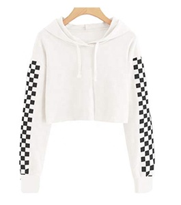 Sherpa Fleece Girls Sudadera recortada Winter Street Fashion Sudadera con capucha Crop Top con cuello levantado - Product Image 4