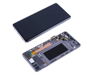 Pemasangan Lcd Layar Sentuh dengan Bingkai untuk Samsung Galaxy S10 G973 S10 Plus G975F/DS Tampilan Lcd Rakitan Layar Sentuh