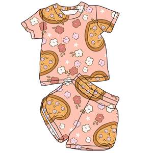 Set di Abbigliamento Estivo per Bambine, Verde Chiaro, Senza Maniche con Fiocco e Cintura, <span class=keywords><strong>Pantaloncini</strong></span> Stampati in Poliestere/Cotone Lavabile - Product Image 4