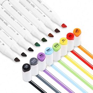 Outils de peinture professionnels de haute qualité, pour les artistes, pour le dessin, 24/48/72/120 couleurs, ensemble de marqueurs à double pointe avec sac en tissu - Product Image 4