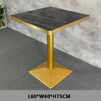 Esszimmer-Tischset Modernes Design Marmor-Tischplatte Goldene Basis Restaurant Café Shop Tischset Fast-Food Marmortisch