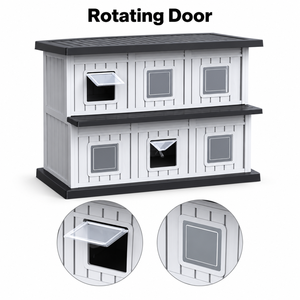 Maison pour chat d'extérieur à double étage, abri résistant aux intempéries avec 6 compartiments pour plusieurs chats - Product Image 4