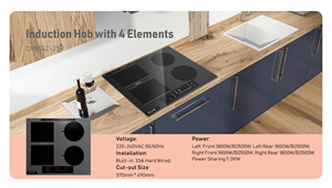 Table de cuisson à induction télécommandée 4 zones de cuisson 220V Certifiée Best-seller 7200W - Product Image 4