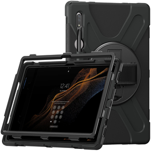Custodia Robusta per Samsung <span class=keywords><strong>Galaxy</strong></span> <span class=keywords><strong>Tab</strong></span> <span class=keywords><strong>S8</strong></span> <span class=keywords><strong>Ultra</strong></span> <span class=keywords><strong>SM</strong></span>-<span class=keywords><strong>X900</strong></span> <span class=keywords><strong>SM</strong></span>-X906 da 14.6 Pollici con Impugnatura a 360° e Tracolla - Product Image 4