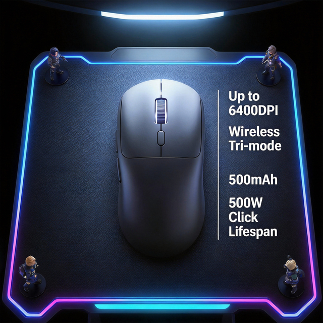 Wholesale Price for Stock or OEM Manufacturers M348 Lightweight Wireless Gaming Mouse - Black 6400 DPI Tri-Mode Rechargeable