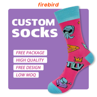 Chaussettes de sport respirantes et absorbantes en coton/fibre de bambou, motif amusant, design personnalisé de haute qualité