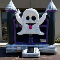 Maison gonflable de rebond de château plein d'entrain de cavalier de citrouille d'Halloween commerciale avec le toboggan pour la vente de terrain de jeu