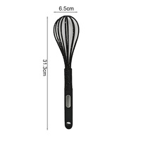 Fouet à œufs portable en acier inoxydable multi-tailles, écologique, résistant, noir, pour cuisine domestique et pâtisserie