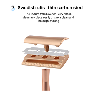 Chất Lượng Cao Double Edge Kim Loại An Toàn Dao Cạo Với Brass Xử Lý Cổ Điển Cạo <span class=keywords><strong>Razor</strong></span> Cho Nam Giới - Product Image 5